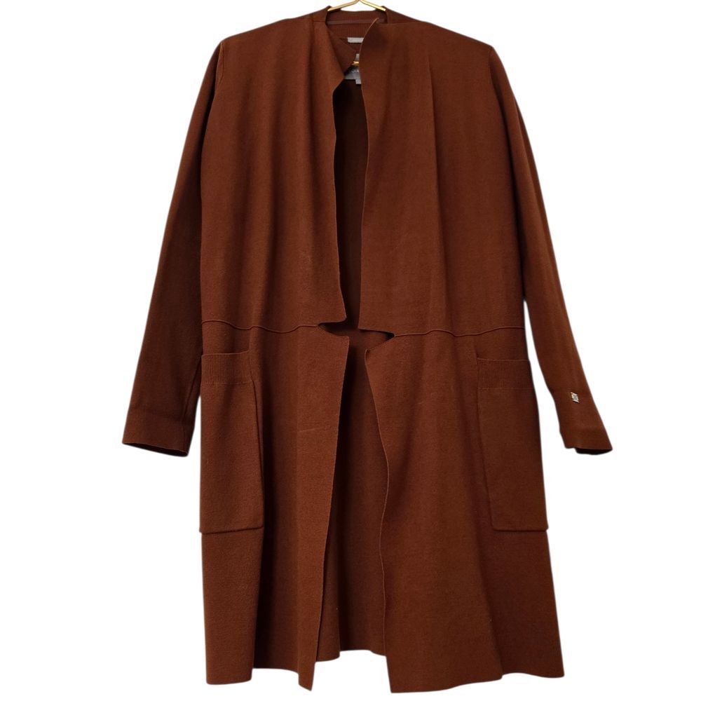 Soia & Kyo Annabella Brown Textured Longline Duster Cardigan Sweater XS